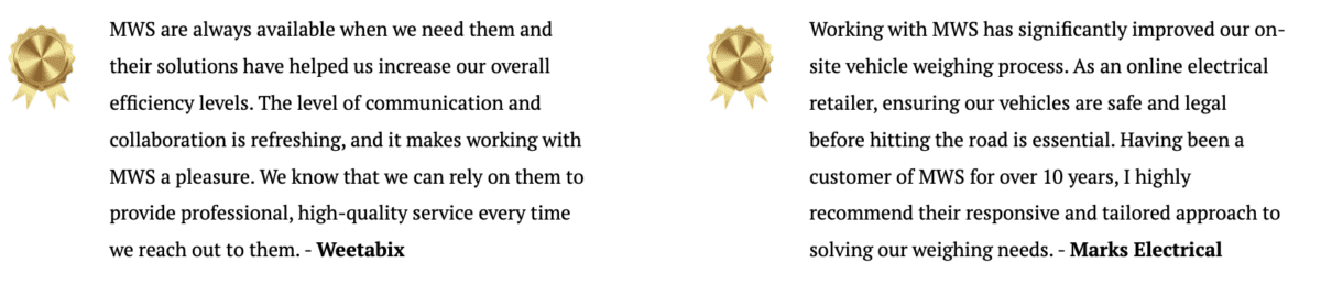 MWS Client Testimonials