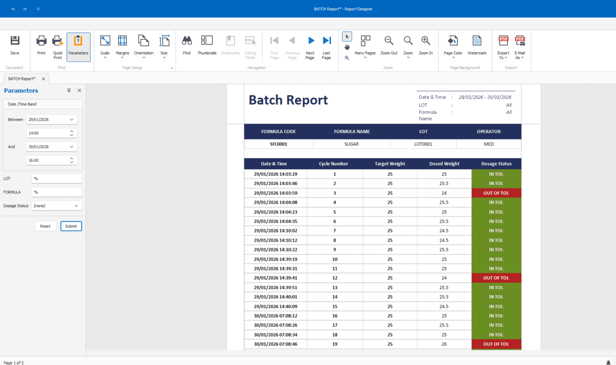 Transaction View - All batch values